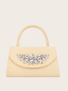 Elegante Abendtasche mit Kristallbesatz und Henkel fuer Damen Hochzeit Party Detail