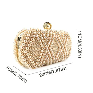 Handgemachte Perlen Abendtasche Diamant Design Hochzeit Abschlussball Damen Abendtasche Detail