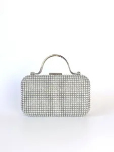 Glänzende Strass Abendtasche Detailansicht, elegante Handtasche für Partys und feierliche Anlässe.