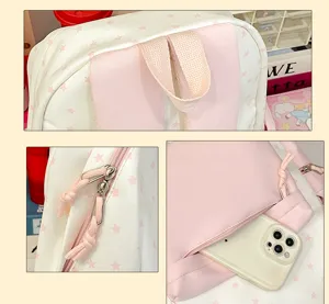 Süßer japanischer Rucksack für süße Mädchen, frisches Sternenmuster, ideal für Schüler Alltag.