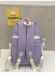 Koreanischer Stil Studenten lila Rucksack leicht Freizeit Schultasche fuer den Alltag