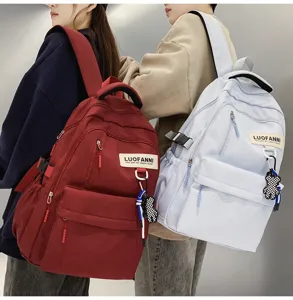 Sac à dos en toile décontracté pour étudiants, grande capacité style de couple.