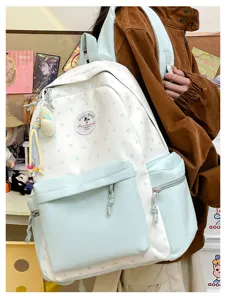 Japanischer Ins süßer Schulrucksack mit süßem Sternmuster und Eiskrem-Farbanpassung.