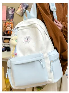 Japanischer süßer Mädchen Rucksack mit niedlichem Sternmuster und Eismantel Farbabstimmung.
