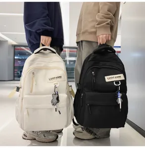 Sac à dos en toile décontracté de grande capacité cartable pour étudiants voyage quotidien