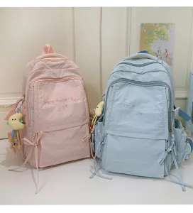 Leichter einfarbiger Rucksack im japanischen Stil, große Kapazität Schultasche.