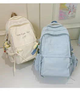 Japanischer lässiger einfarbiger Rucksack, leichte Reiseschultasche mit großer Kapazität.