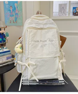 Japanischer Stil leichter einfarbiger Rucksack für Pendeln und Reisen im Freien