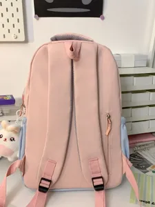 Süßer Mini-Rucksack in Farbe-Block-Design für Damen lässige Schule Alltag Reise Tasche
