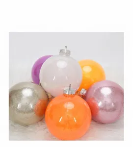 Juego de bolas de Navidad de PET colorido con acabado brillante para decoración.