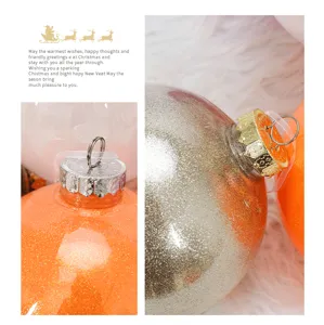 Nueva bola de navidad de PET transfronteriza para decoración de escaparates de centros comerciales.