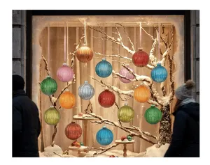 Bola de navidad de PET decoración de escaparate colgante interior exterior fiesta