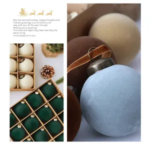 15st luxe fluwelen kerstballen geflokt boomhangers kerstdecoratie set in doos