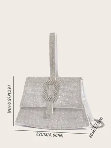 Luxus Strass Kristall Abendhandtasche Clutch Umhängetasche 22x15x8cm Modisch Neu