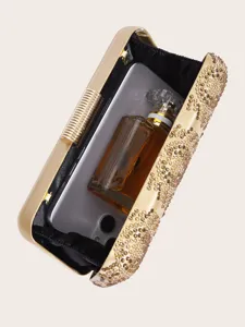 Elegante goldene Strass Abendtasche Clutch mit geräumigem Innenraum für Handy und Parfüm.