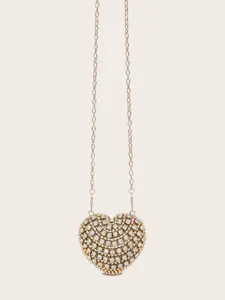 Elegante herzförmige Strass Handtasche mit goldener Kette für Damen Abendparty Details