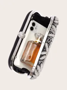 Schwarze perlen bestickte abendtasche elegante luxus hochzeit party handtasche kapazitaet