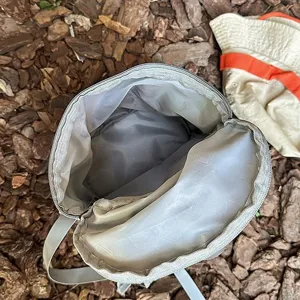 Leichter Kordelzug Rucksack Bergstil lässiger Reise Outdoor Tagesrucksack grau.