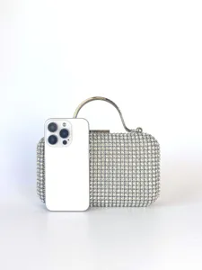 Glänzende Strass Abendtasche für Damen, elegante Kristall Handtasche für Partys und Hochzeiten.