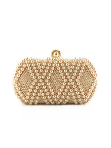 Handgefertigte Abendtasche mit Künstlichen Perlen Strass Luxus Diamantmuster Hochzeit Party Prom Handtasche Mit Kette