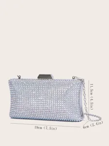 Elegante Strass Abendtasche Clutch mit Metallkette für Damen Party Hochzeit Mode Stile.