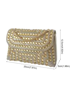Glänzende Strass Abendtasche mit Kette Umhängetasche für Damen Party Hochzeit.