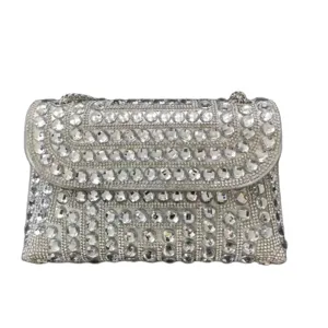 Glänzende Strass Umhängetasche für Damen, elegante Kristall Abendparty Kette Umhängetasche.