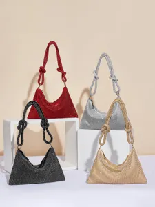 Mode Strass Abendtasche Glamouröse Knotengriff Unterarmtasche Funkelnde Volldiamant Handtasche Für Party Bankett Hochzeit Damen