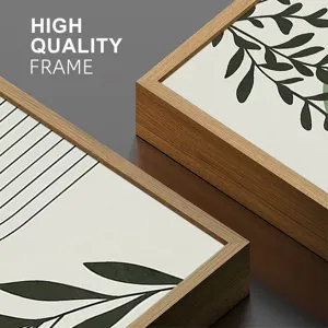 Modern botanical canvas wall art framed minimalist plant line decor for living room bedroom