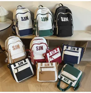 2024 New high school student backpack trendy large capacity stylish double shoulder bag set