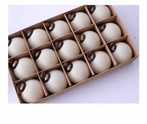 15 Stuks Geflokte Fluwelen Kerstballen in Doos Kerstboom Hangende Ornamenten Decors