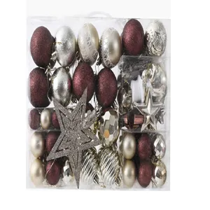 Set 106 piezas bolas de Navidad de plástico mate brillo adornos colgantes para árbol