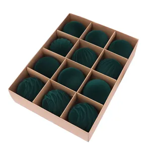 Joyeros de terciopelo verde oscuro set de 12, formas surtidas concha rosa caja regalo para anillos.