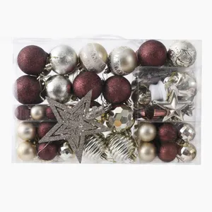 Set de bolas de navidad 106 pcs plástico mate con purpurina adornos colgantes árbol