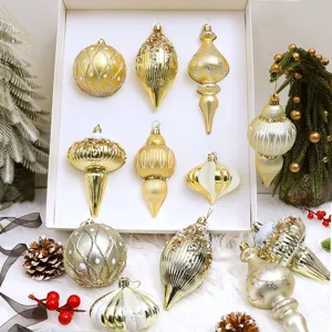 Ensemble de suspensions pour arbre de Noel boules dorees decorations de fetes