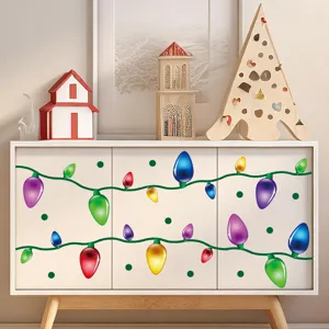 Christmas light bulb wall stickers decorative decals for holiday home and room decor