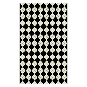 Black and white argyle pattern self-adhesive wallpaper for modern home bedroom wall decor