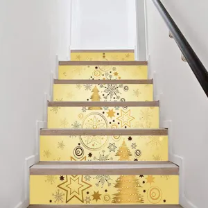 Christmas stair stickers PVC self-adhesive holiday home decor wallpaper waterproof decals