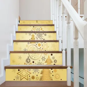 Christmas stair sticker PVC self-adhesive holiday home decor wallpaper detail view