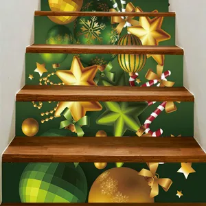Christmas stair stickers PVC self-adhesive festive home decor wall wallpaper holiday decals