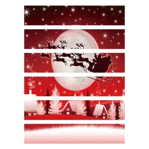 Christmas staircase sticker PVC self adhesive holiday home wall decor waterproof wallpaper mural