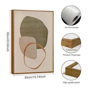 Nordische Morandi abstrakte Leinwand Wandkunst gerahmt moderne minimalistische Deko 60x40cm