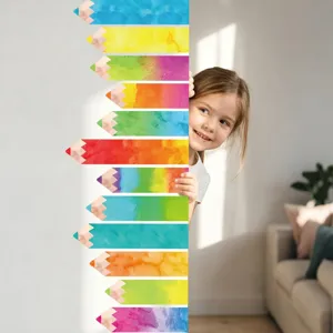 Autocollant mural crayon aquarelle coloree decoration chambre d'enfant en PVC
