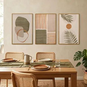 Nordische abstrakte geometrische Morandi Leinwand Kunstdruck Set für Wanddekoration.