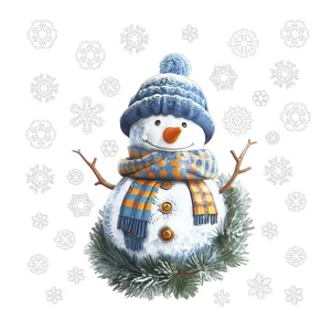 Christmas snowman window sticker static decal for holiday home decoration glass display.