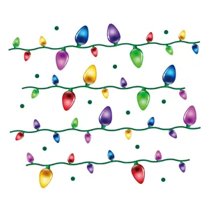 Christmas light wall stickers PVC self-adhesive decorative decals for holiday party