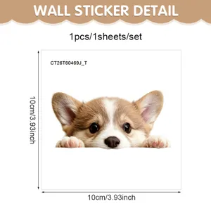 Niedlicher Hund Wandaufkleber wasserdicht PVC selbstklebend Tier Wandtattoo Deko 10cm