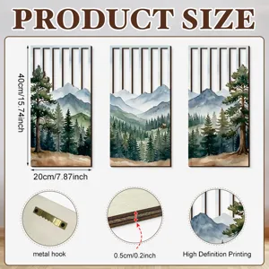 Wooden wall art landscape panels minimalist hanging decor for living room home interior 3pcs
