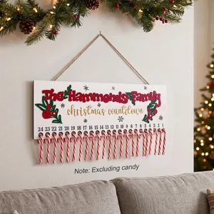 Weihnachtlicher Holz Countdown Schild Wandbehang Feiertags Kalender für Heim Dekor