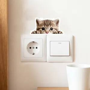 Niedlicher Katzen Wandaufkleber für Lichtschalter Steckdose PVC selbstklebend Deko